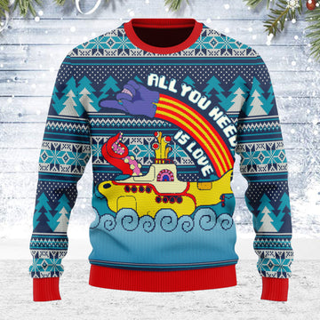 Customspig Ugly Christmas Sweater All You Need Is Love 3D Apparel