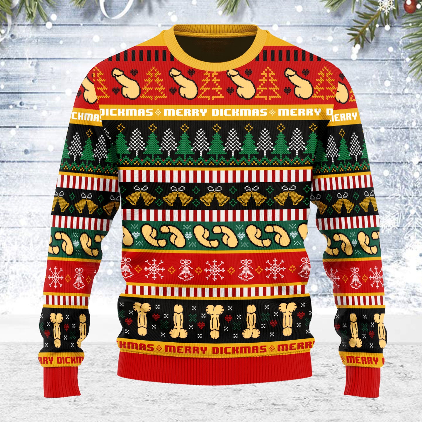 Customspig Ugly Christmas Sweater D**ck 3D Apparel
