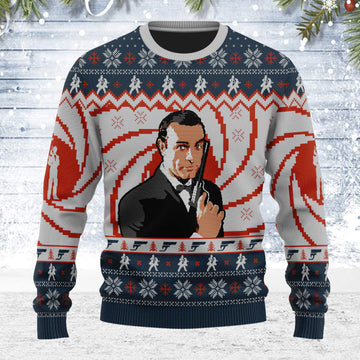 Customspig Ugly Christmas Sweater Sean Connery 3D Apparel