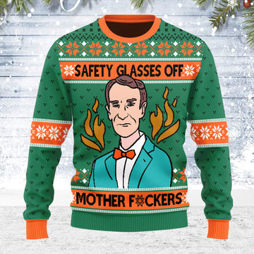 Customspig Ugly Christmas Sweater Safety Glasses Off 3D Apparel