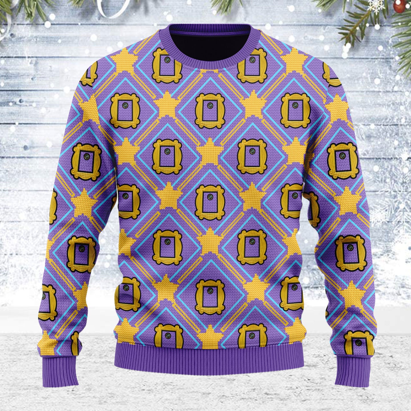 Customspig Ugly Christmas Sweater Friends' Monica's Door Eye Hole 3D Apparel