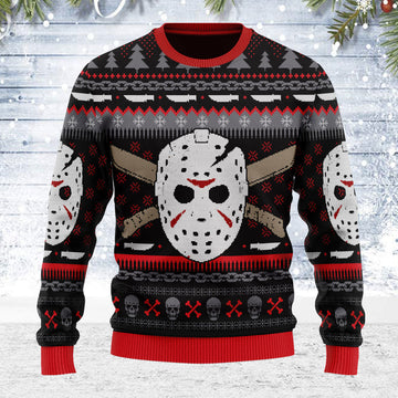 Customspig Ugly Christmas Sweater Friday The 13th 3D Apparel