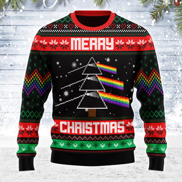 Customspig Ugly Christmas Sweater Merry Christmas Pink Floy 3D Apparel