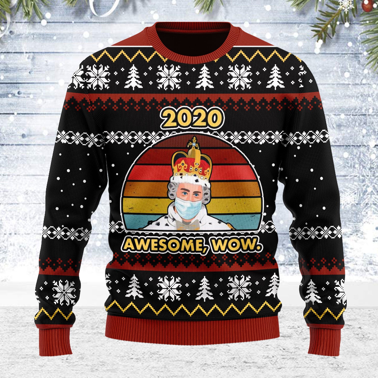 Customspig Ugly Christmas Sweater 2020 Awesome Wow 3D Apparel