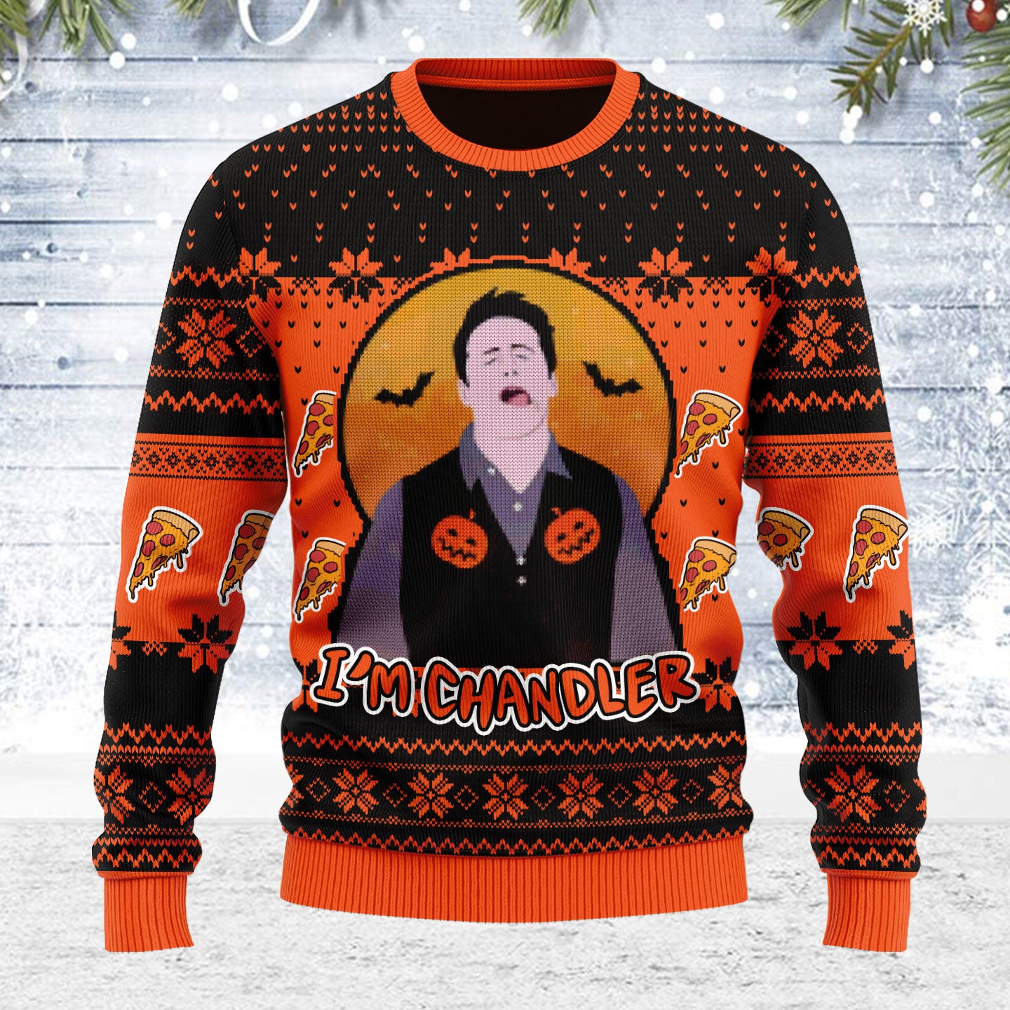 Customspig Ugly Christmas Sweater Friends I'm Chandler 3D Apparel