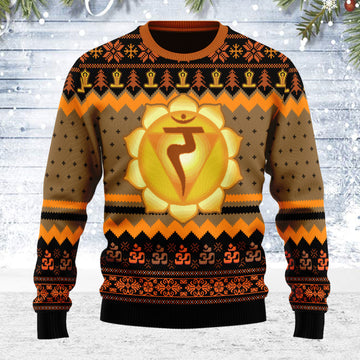 Customspig Ugly Christmas Sweater Solar Plexus Chakra 3D Apparel