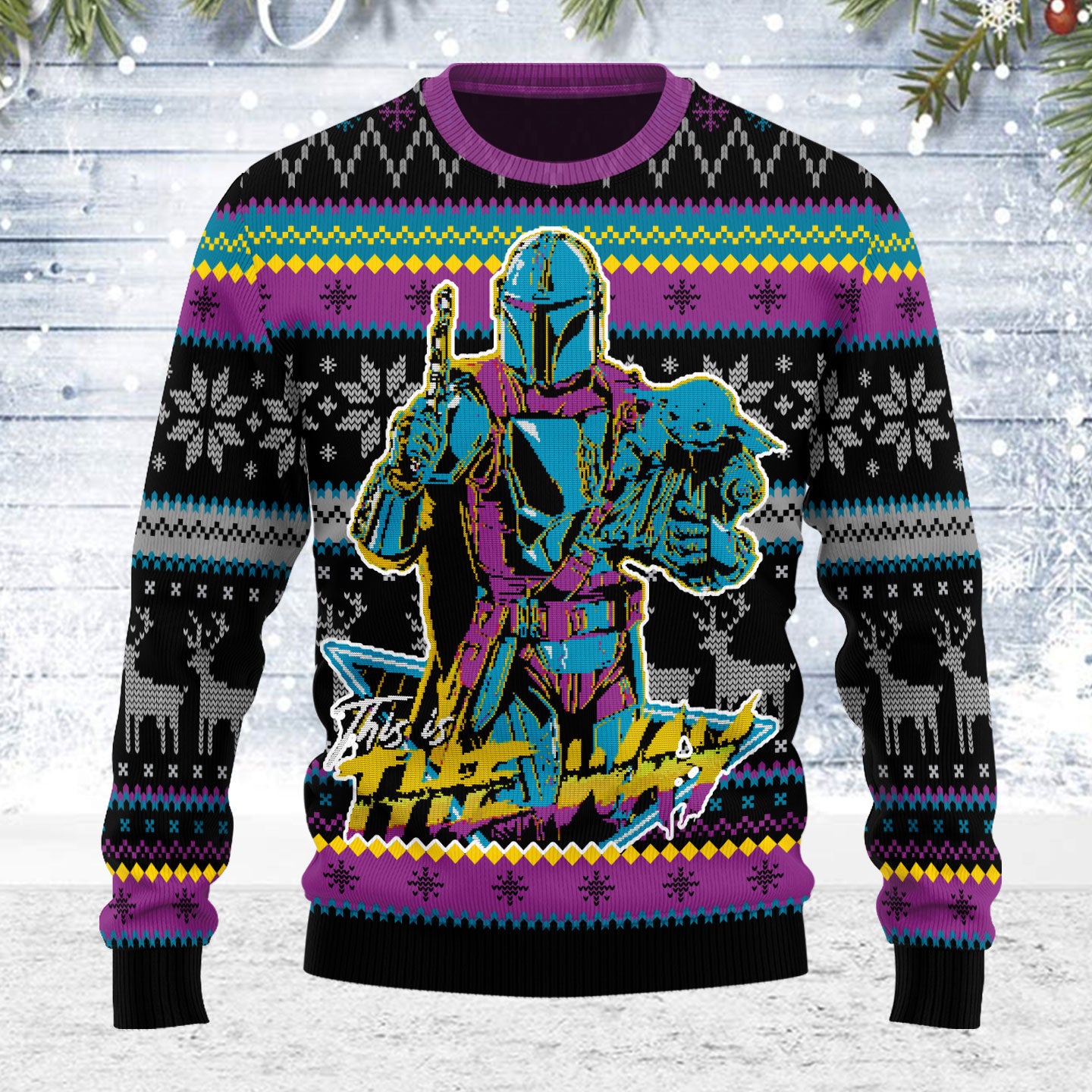 Customspig Ugly Christmas Sweater 80s The Way 3D Apparel
