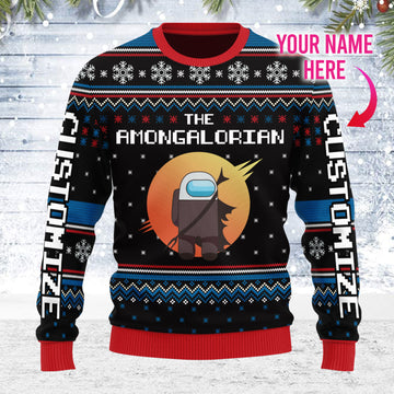 Customspig Ugly Christmas Sweater The Amongalorian Custom Name 3D Apparel