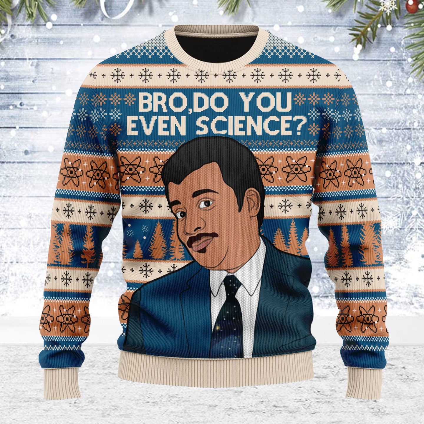 Customspig Ugly Christmas Sweater Bro Do You Even Science 3D Apparel