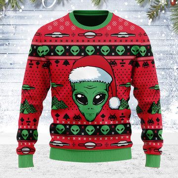Customspig Ugly Christmas Sweater Alien UFO  3D Apparel