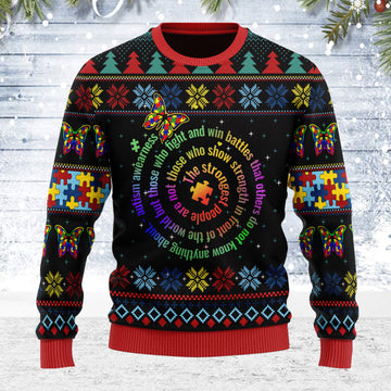 Customspig Ugly Christmas Sweater Autism 3D Apparel