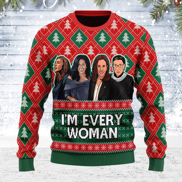 Customspig Ugly Christmas Sweater I'm Every Woman 3D Apparel