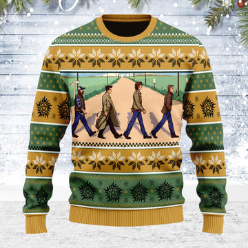 Customspig Ugly Christmas Sweater Supernatural The Beatles Style 3D Apparel