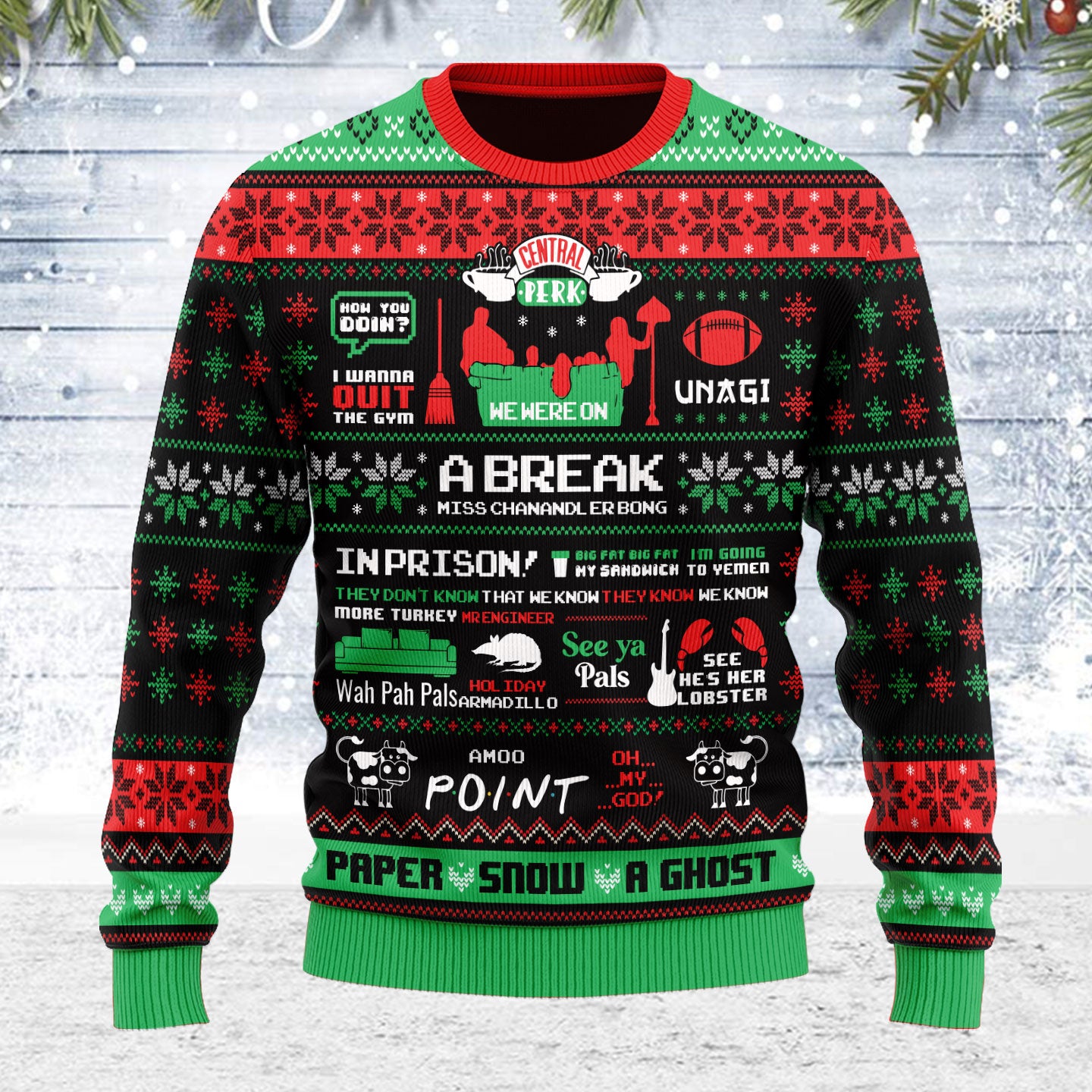Customspig Ugly Christmas Sweater Friend 3D Apparel