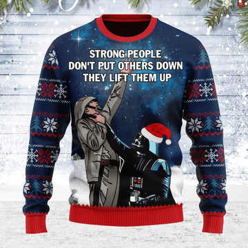 Customspig Ugly Christmas Sweater Strong People Don't Put Others Down 3D Apparel