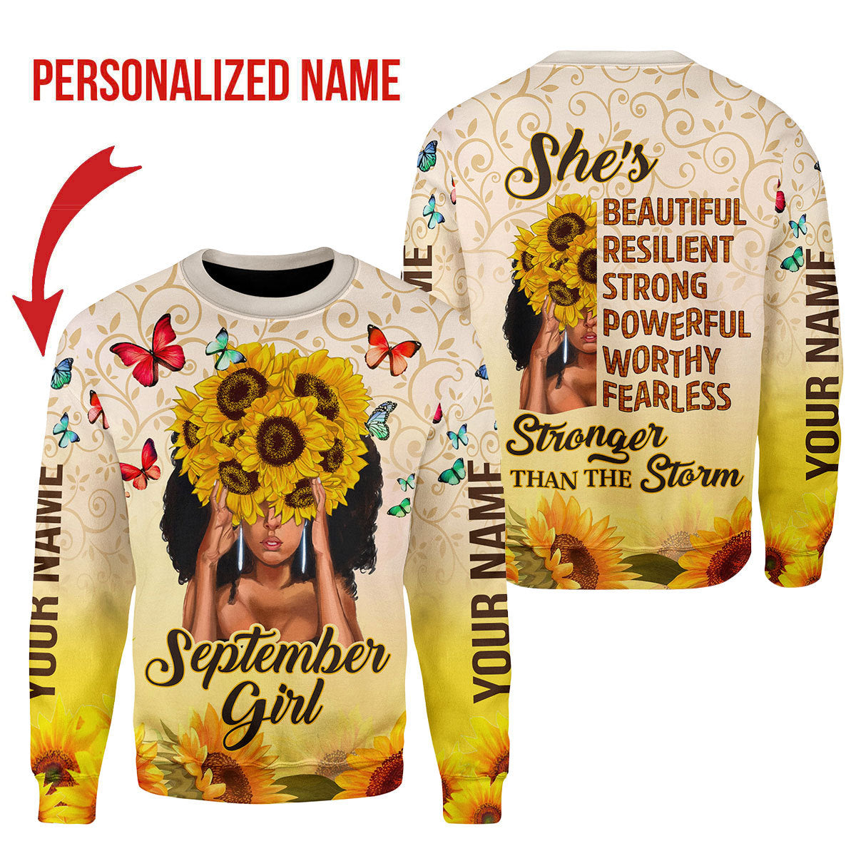 CustomsPig Personalized Tops September Girl All Over Printed