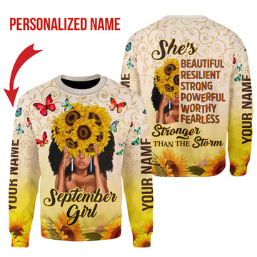 CustomsPig Personalized Tops September Girl All Over Printed