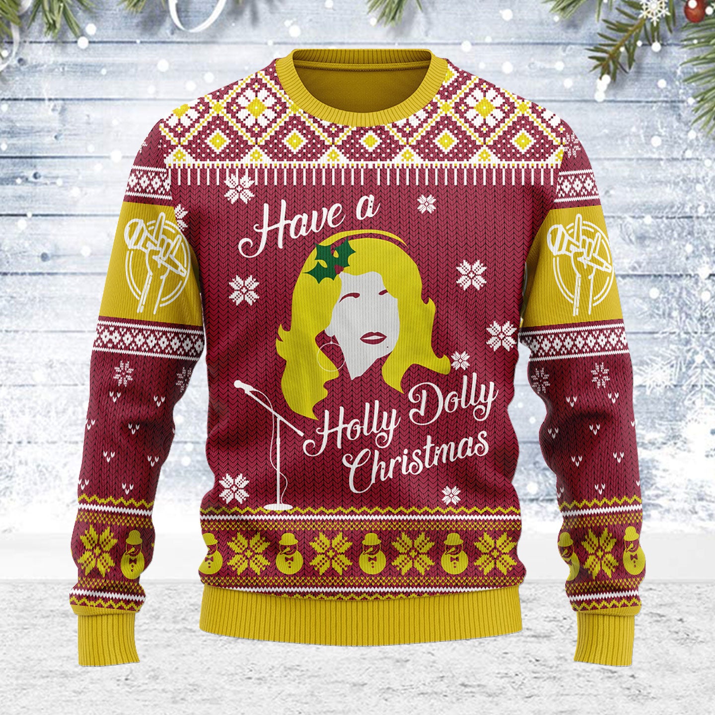 Customspig Ugly Christmas Sweater Have A Holly Dolly 3D Apparel