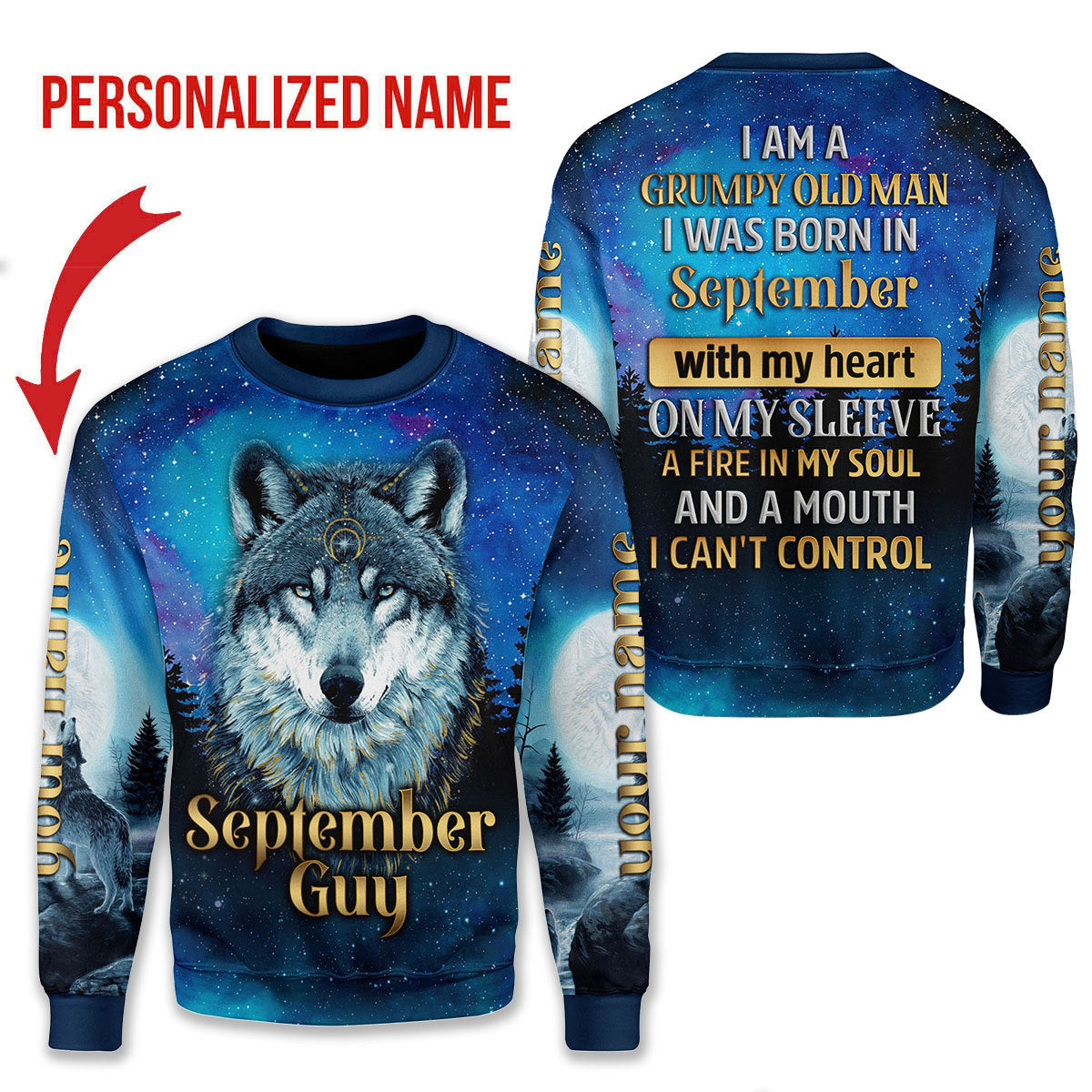 CustomsPig Personalized Tops I Was Born In September All Over Printed All Over Printed