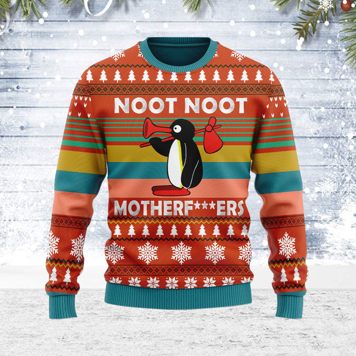 Customspig Ugly Christmas Sweater Noot Noot Motherf*kers 3D Apparel