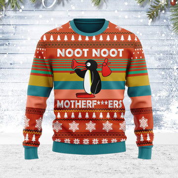 Customspig Ugly Christmas Sweater Noot Noot Motherf*kers 3D Apparel