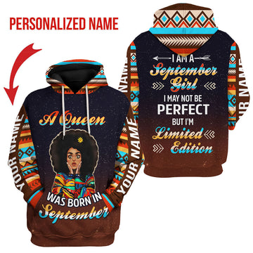 CustomsPig Personalized Hoodie September Girl All Over Printed