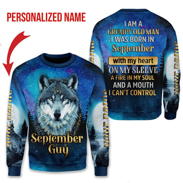 CustomsPig Personalized Ugly Sweater I Was Born In September All Over Printed