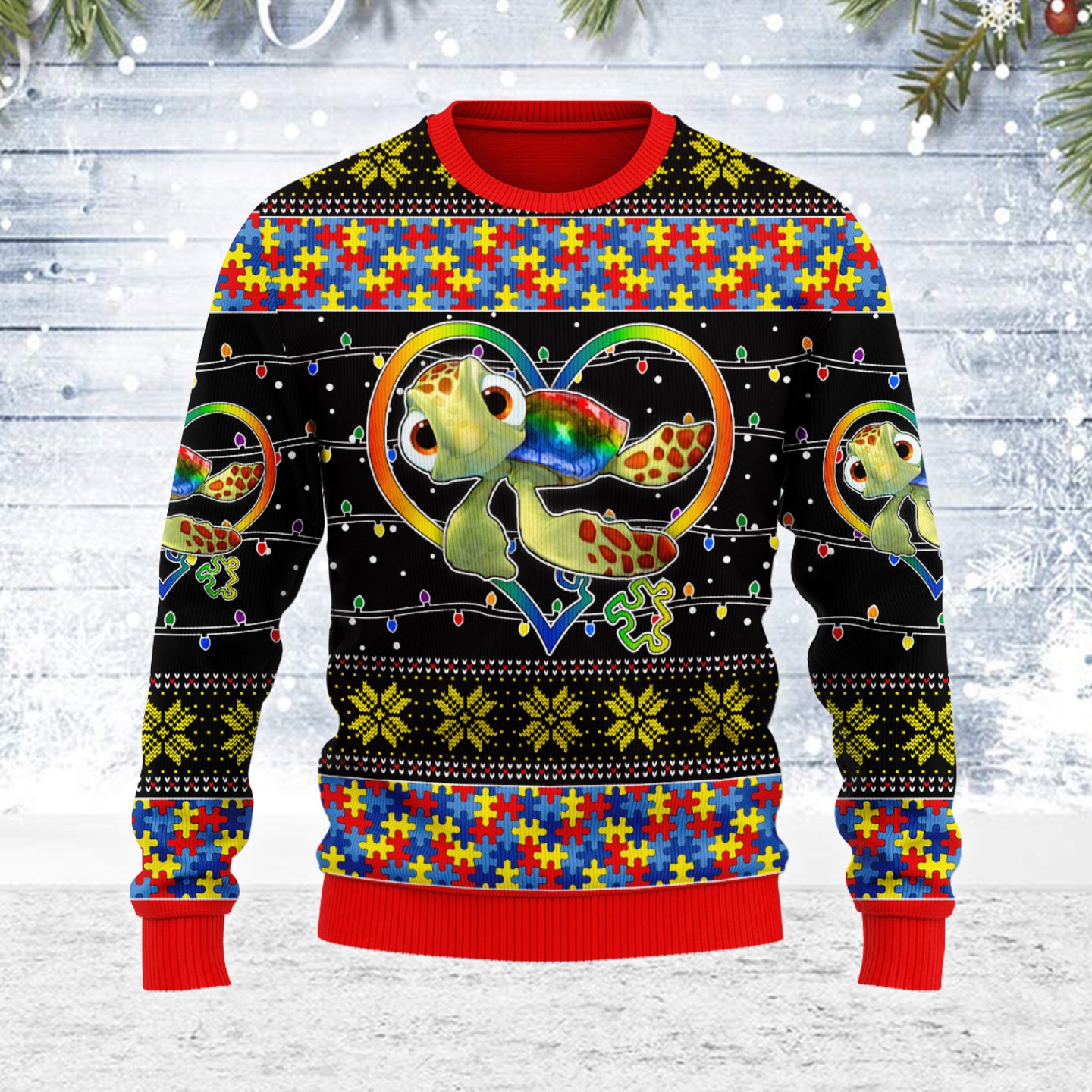 Customspig Ugly Christmas Sweater Autism Be You The World Will Aujust 3D Apparel