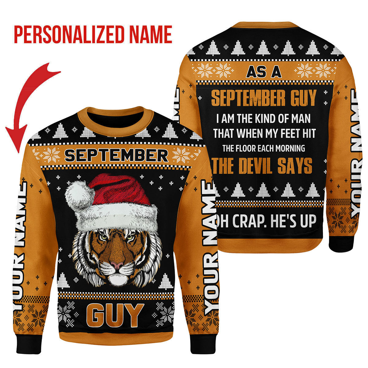Customspig Personalized Sweatshirt September Guy All Over Printed