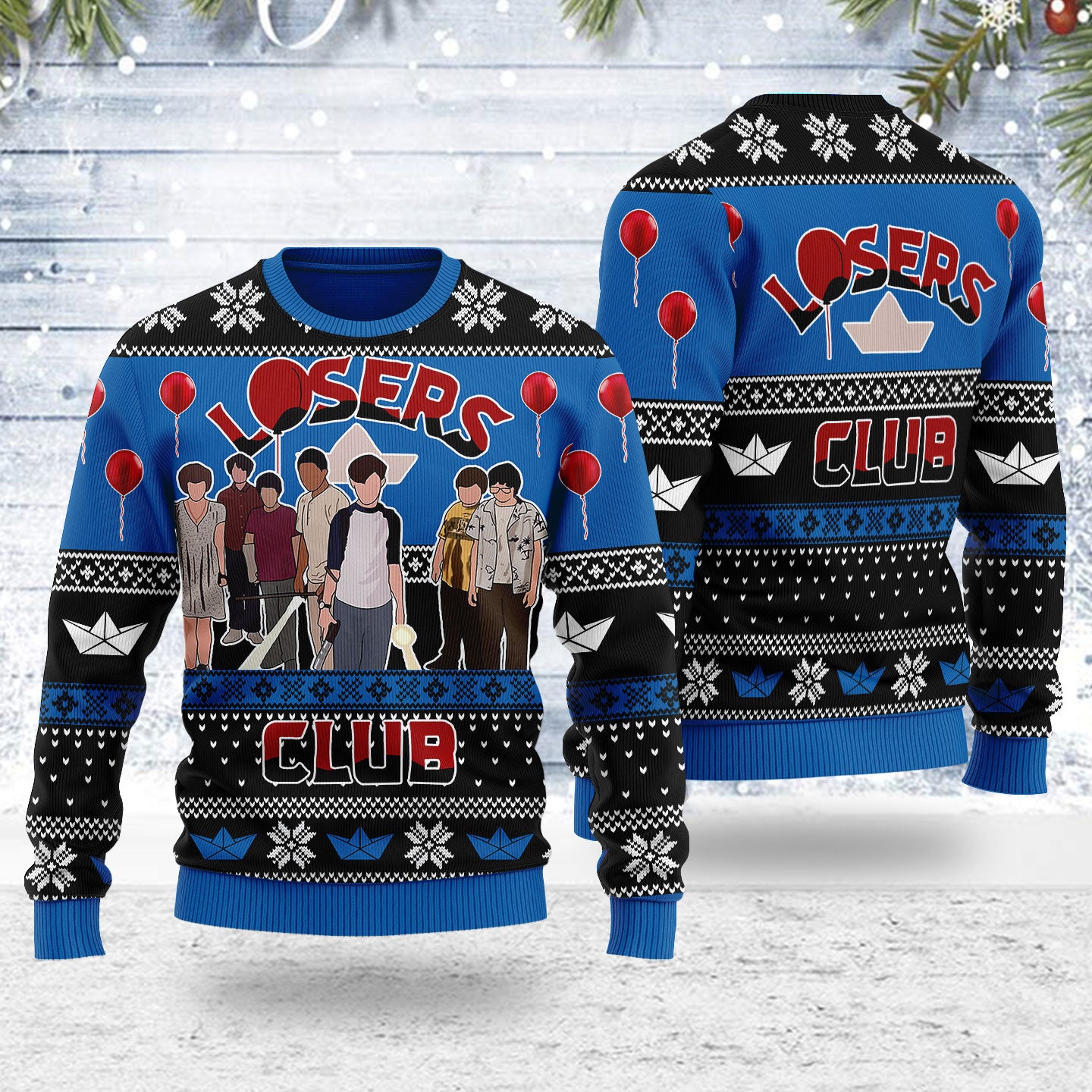 Customspig Ugly Christmas Sweater The Losers Club 3D Apparel