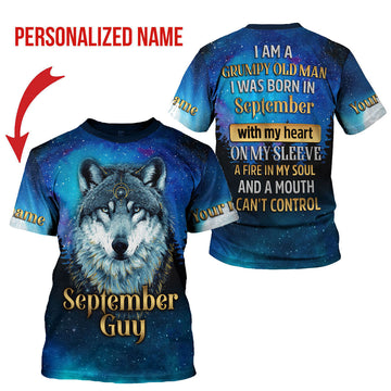 CustomsPig Personalized T-shirt I Was Born In September All Over Printed