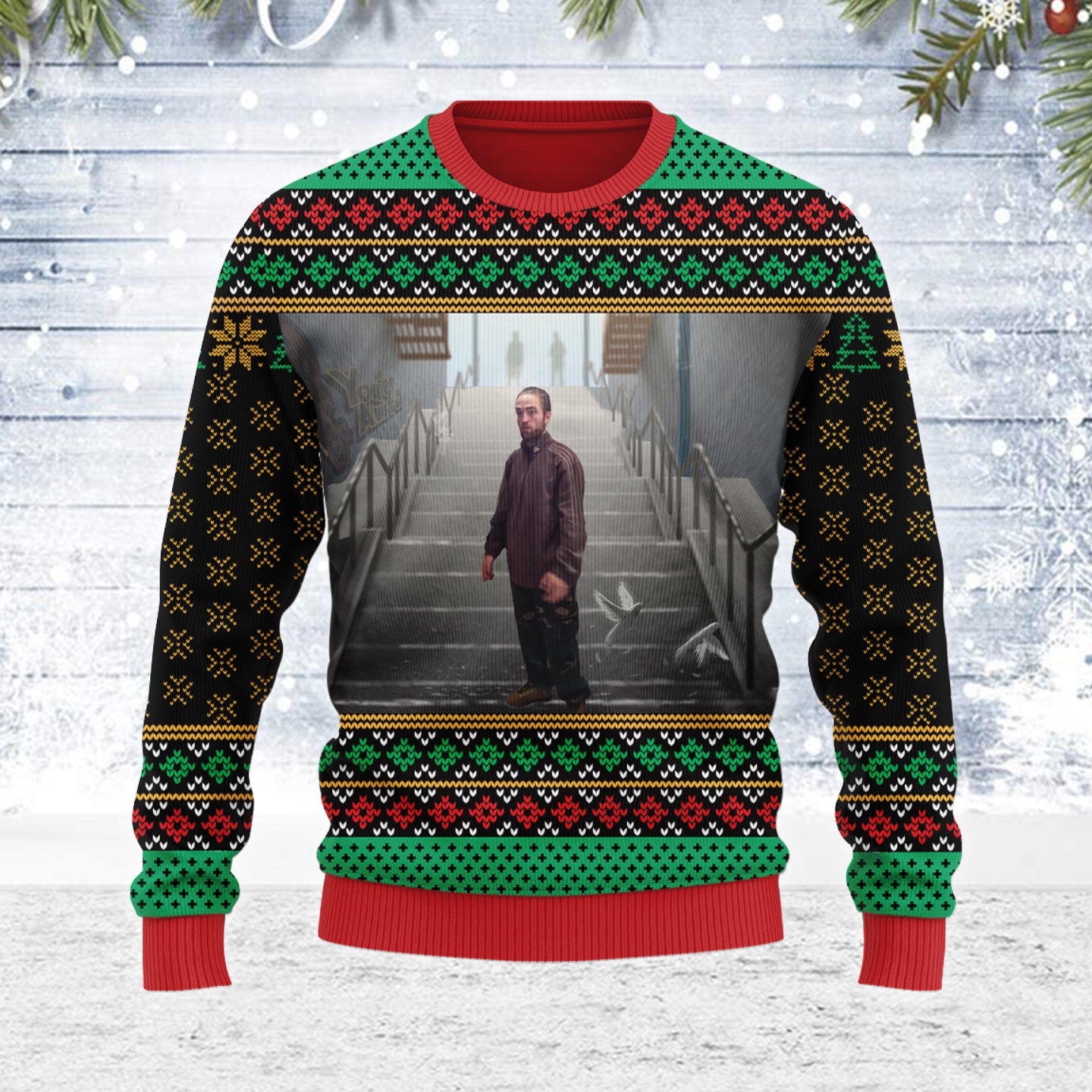 Customspig Ugly Christmas Sweater Robert Pattinson Kitchen 3D Apparel