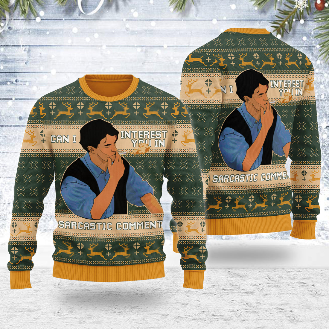 Customspig Ugly Christmas Sweater Can I Interest You In A Sarcastic Comment 3D Apparel