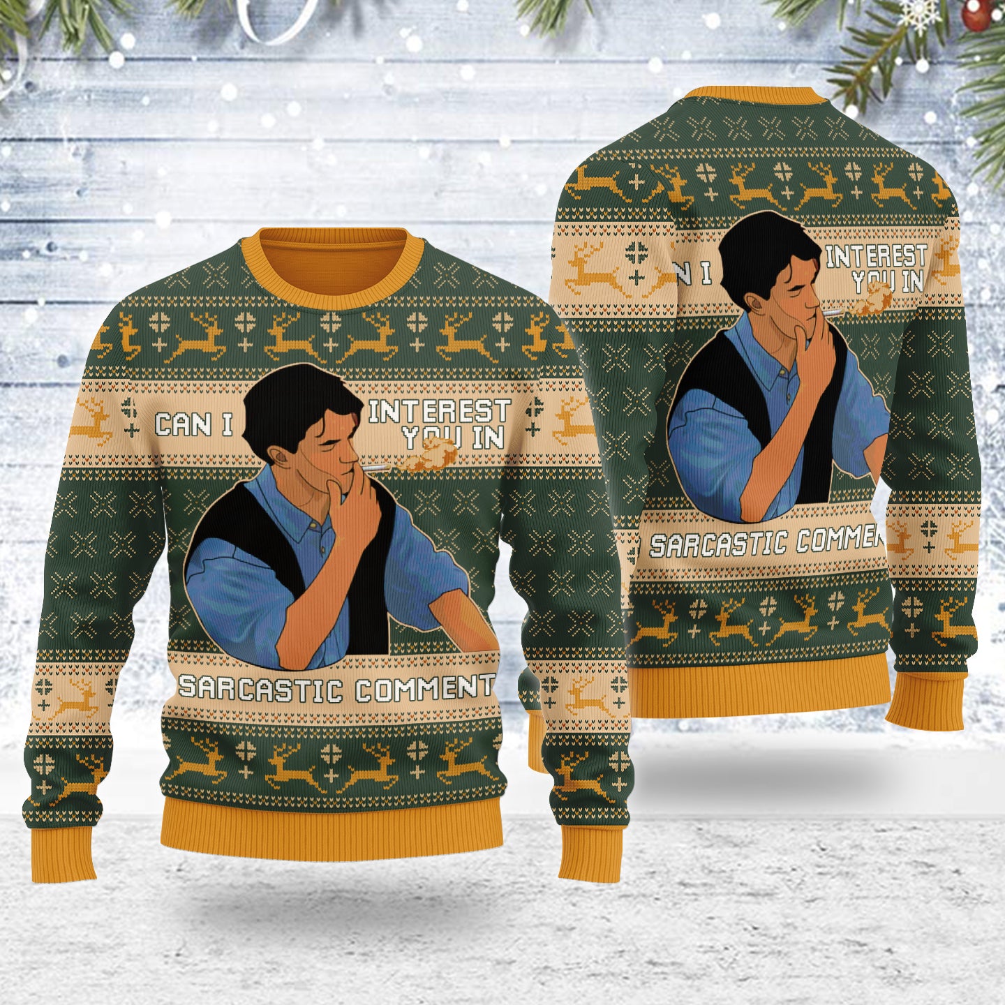 Customspig Ugly Christmas Sweater Can I Interest You In A Sarcastic Comment 3D Apparel