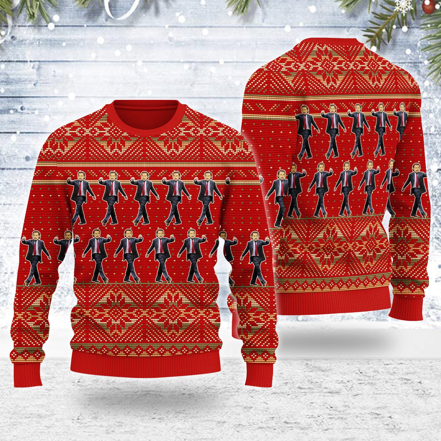 Customspig Ugly Christmas Sweater Leonadicardo 3D Apparel