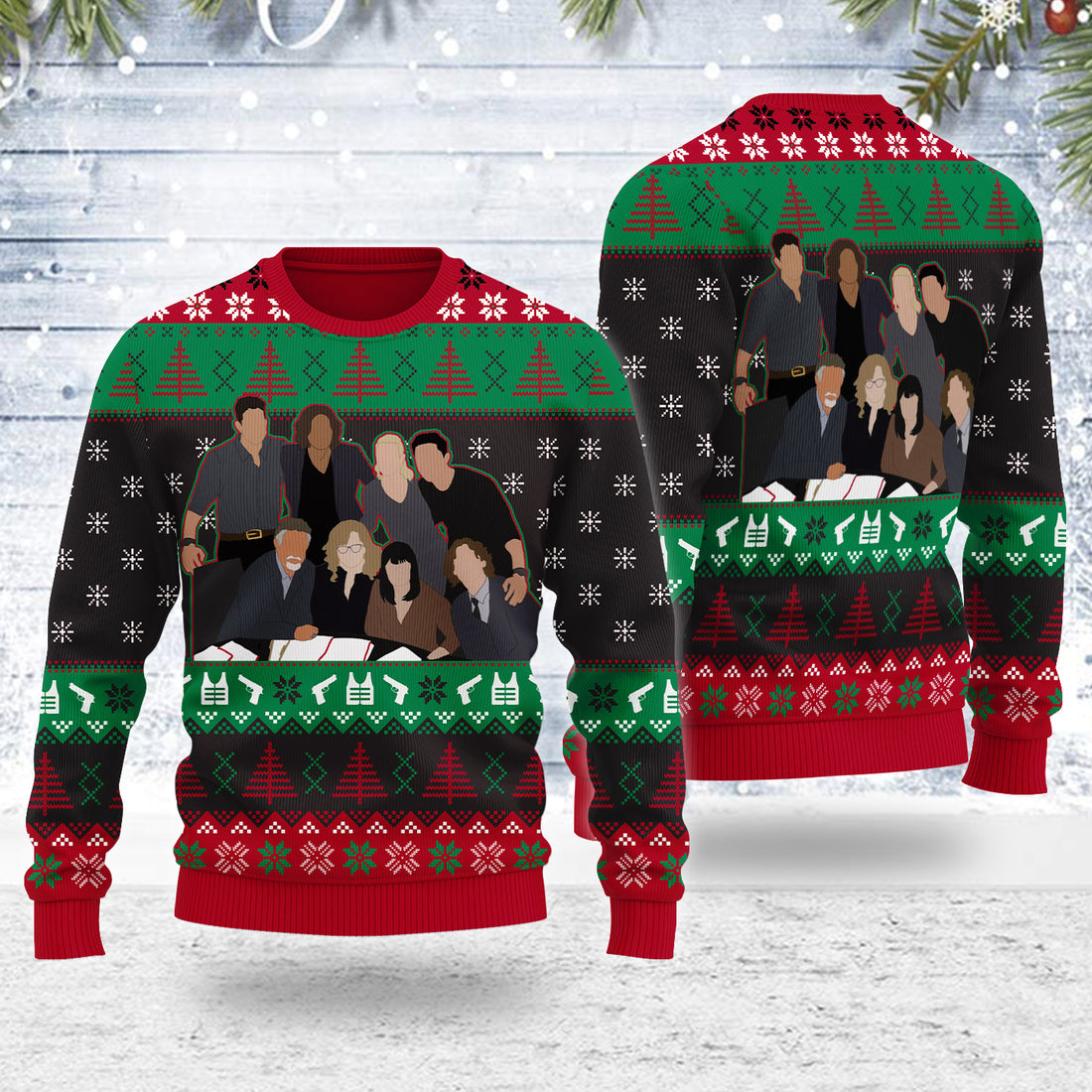 Customspig Ugly Christmas Sweater Criminal Minds 3D Apparel