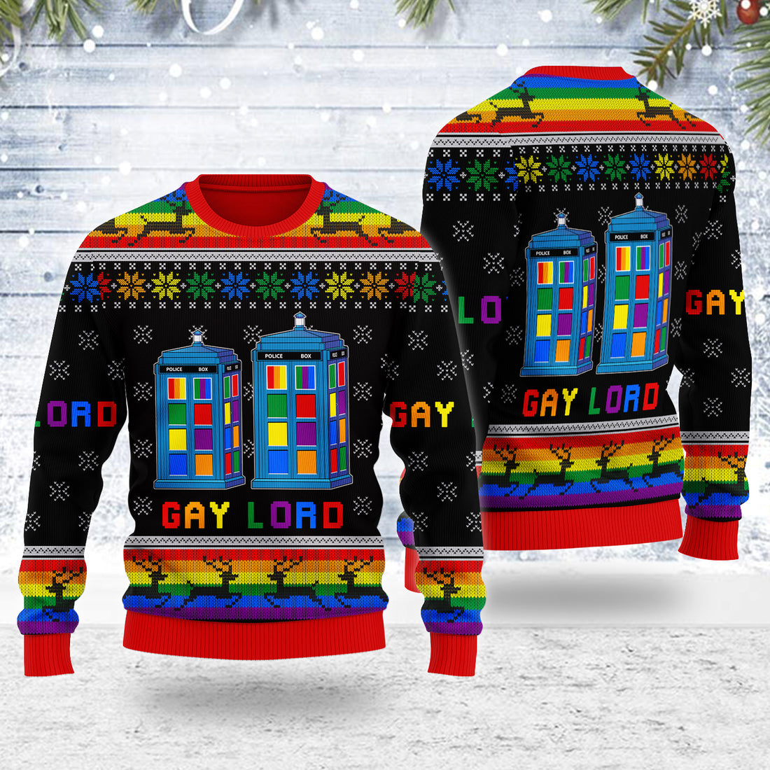 Customspig Ugly Christmas Sweater Gay Lord 3D Apparel