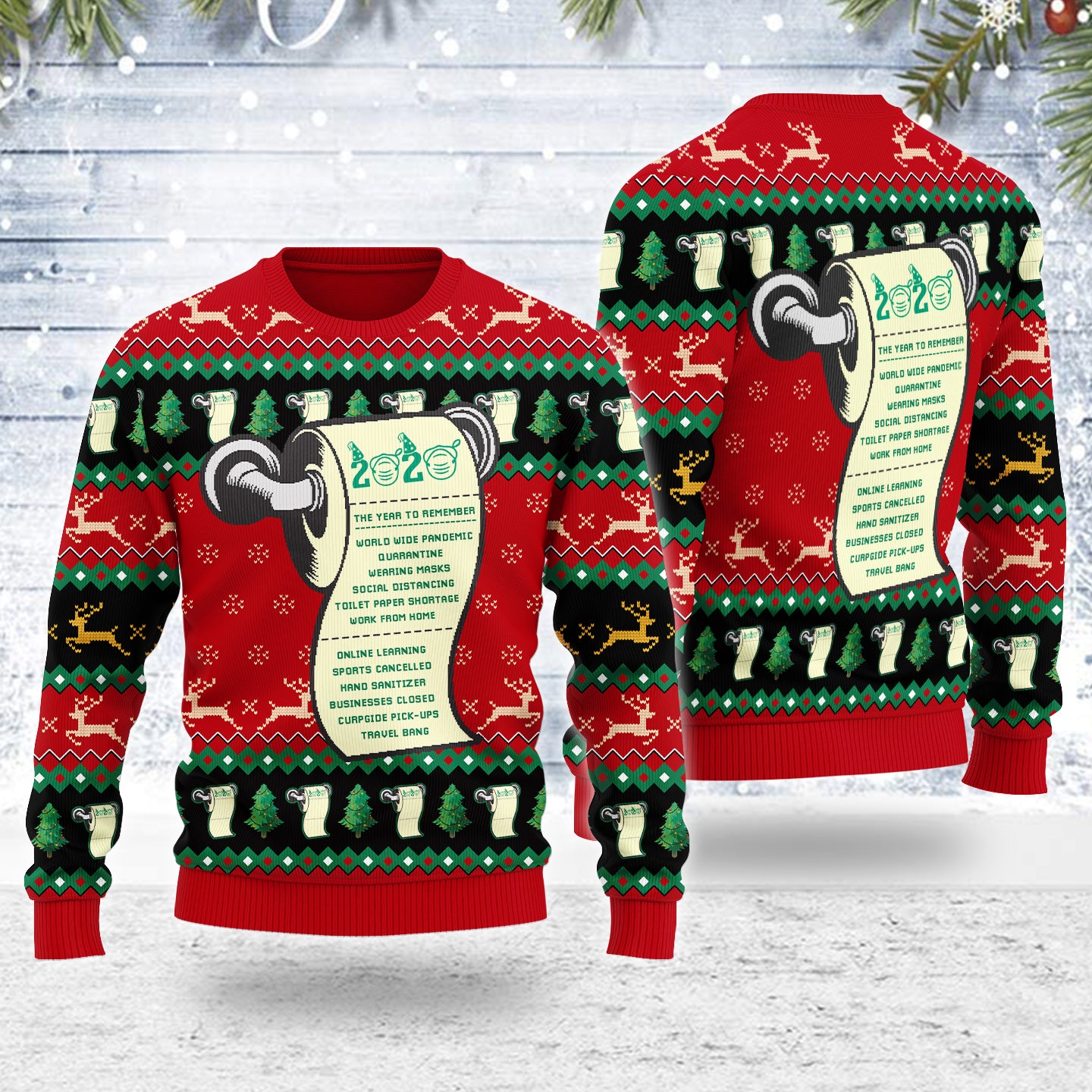 Customspig Ugly Christmas Sweater 2020 The Year To Remember 3D Apparel