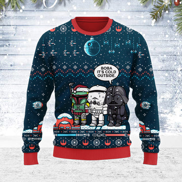 Customspig Ugly Christmas Sweater Boba Fett It's Cold Outside 3D Apparel