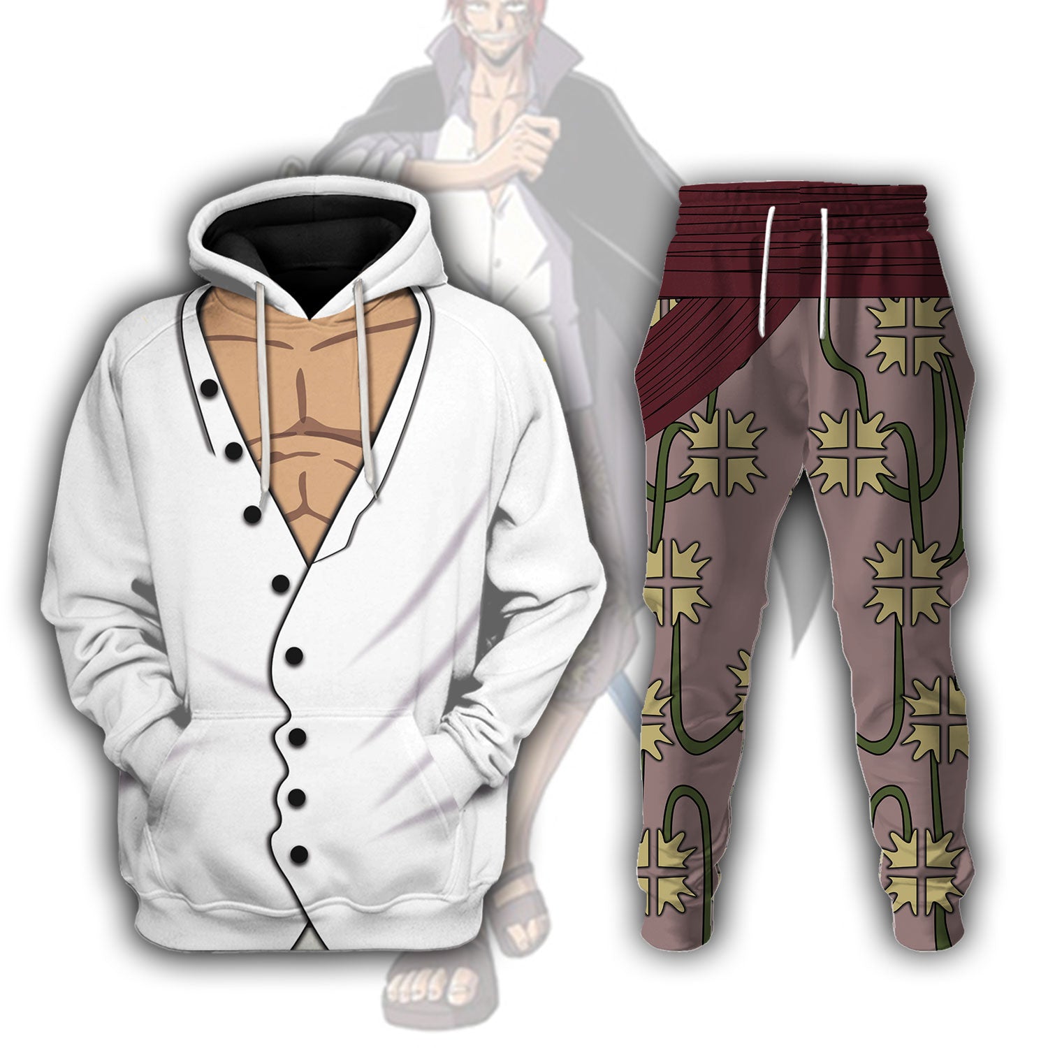 CustomsPig Shanks Costumes Hoodie Sweatshirt T-shirt Tracksuit