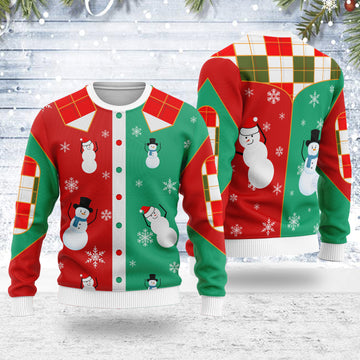 Customspig Ugly Christmas Sweater Nell's Snowmen On The Kelly Clarkson Show 3D Apparel