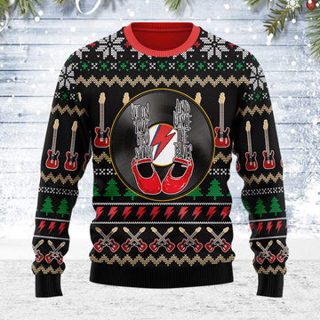 Customspig Ugly Christmas Sweater Put On Your Red Shoes and Dance The Blues 3D Apparel