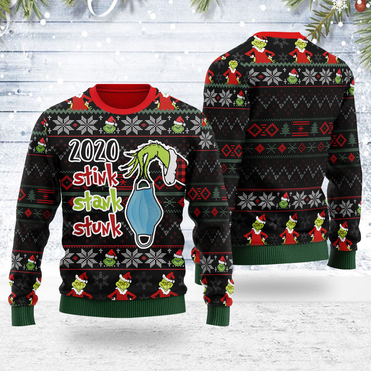 Customspig Ugly Christmas Sweater 2020 Stink Stank Stunk 3D Apparel