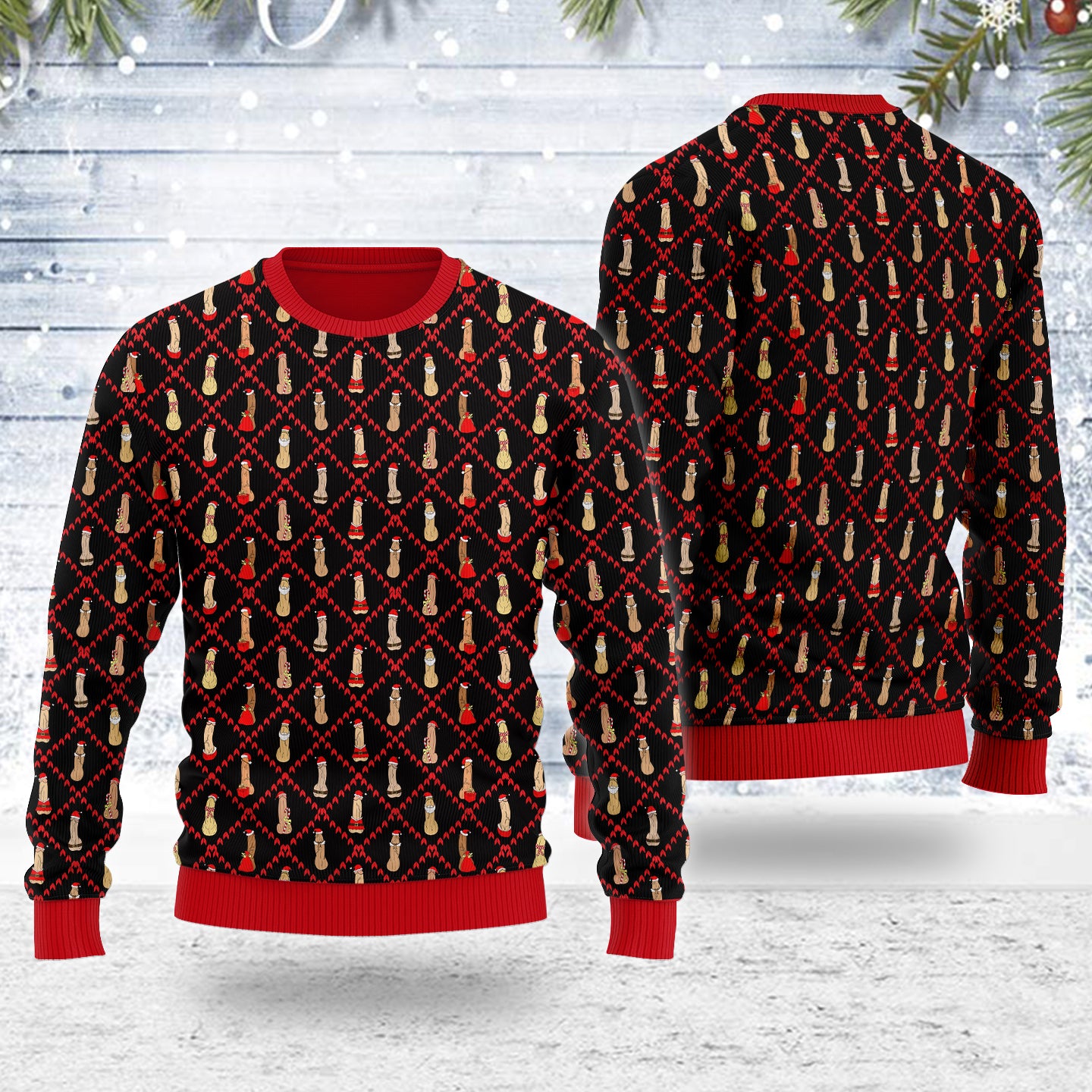 Customspig Ugly Christmas Sweater Big Dicks Santa 3D Apparel