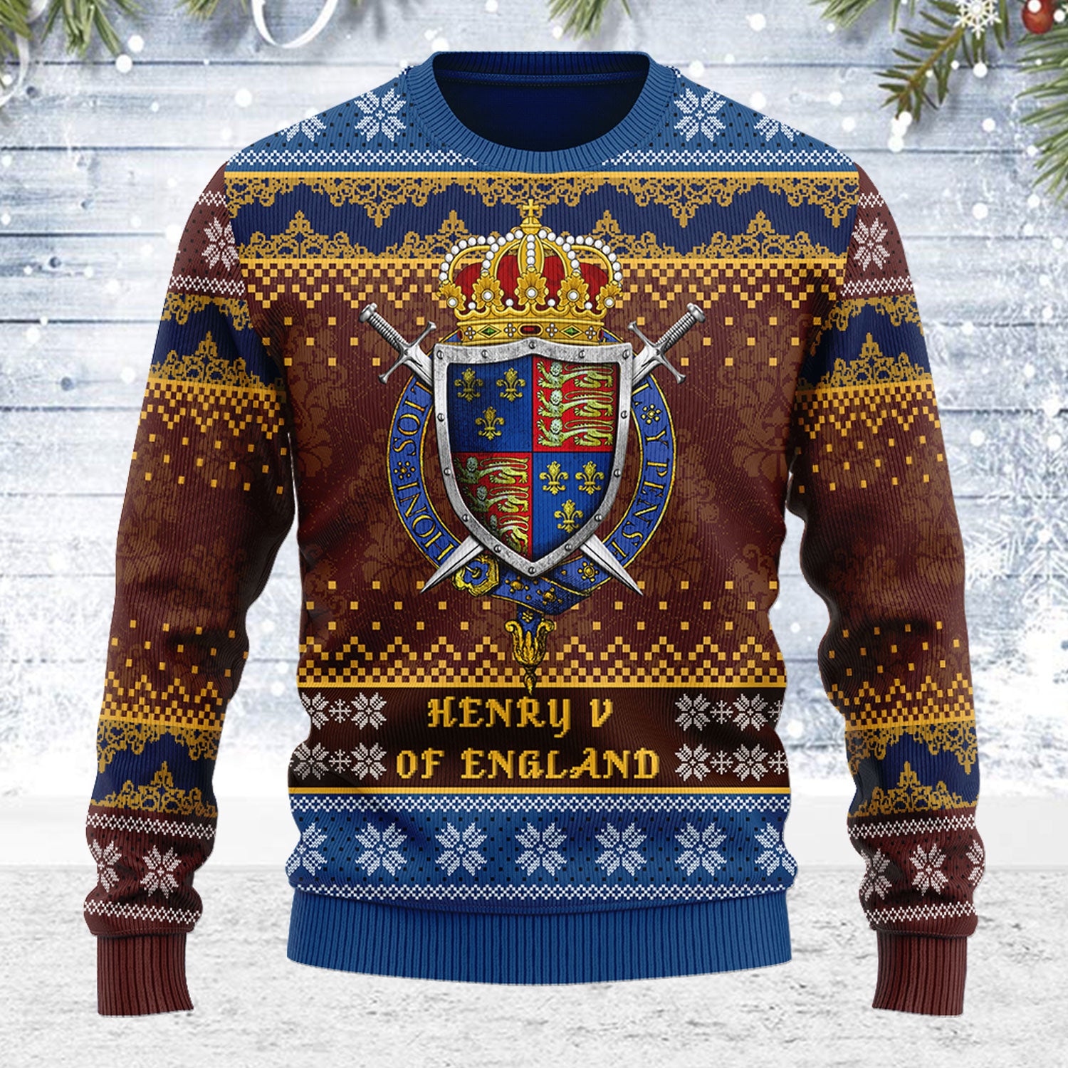 Customspig Ugly Christmas Sweater Henry V 3D Apparel