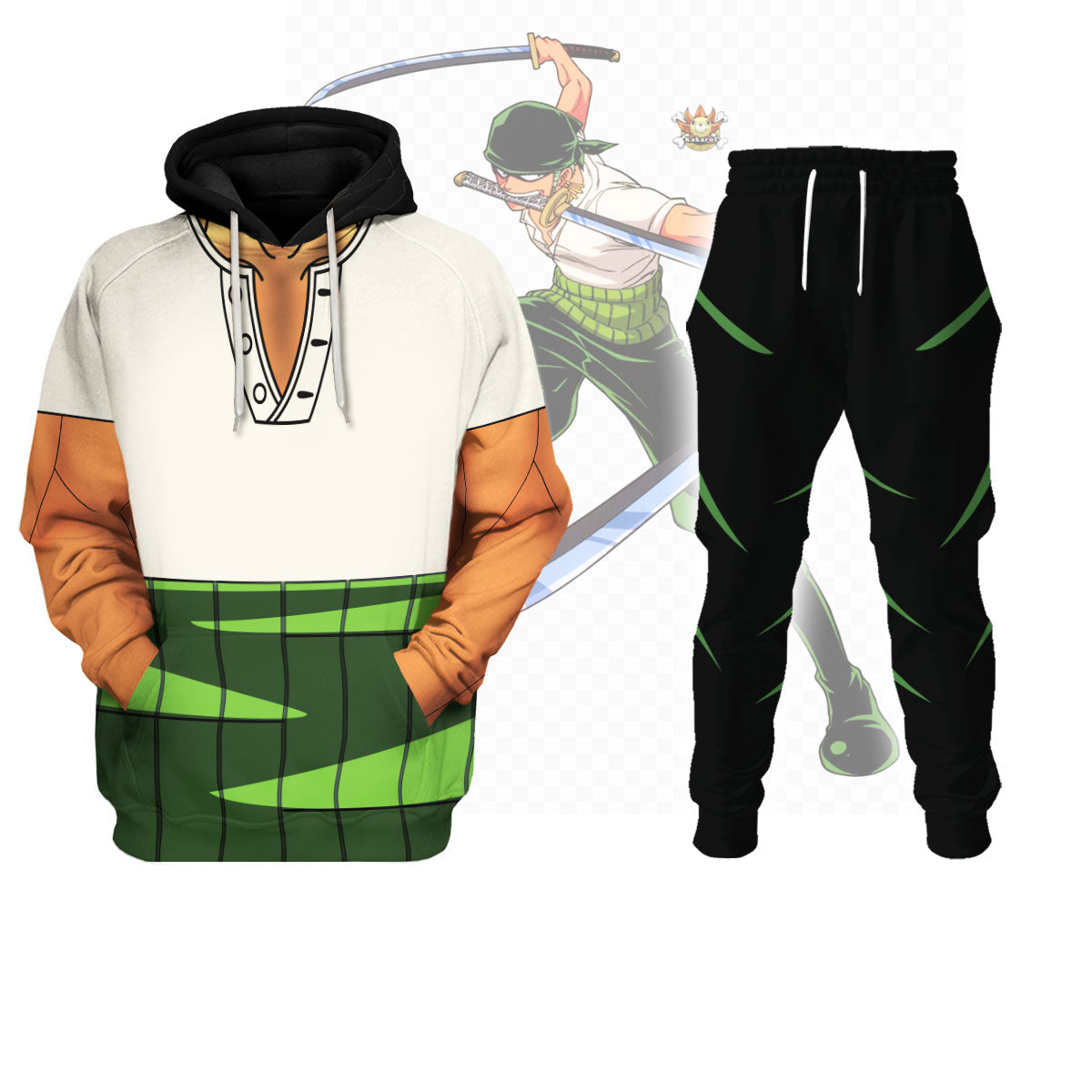 CustomsPig Roronoa Zoro Costumes Hoodie Sweatshirt T-shirt Tracksuit