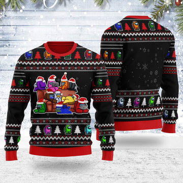 Customspig Ugly Christmas Sweater Among Us 3D Apparel