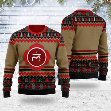 Customspig Ugly Christmas Sweater Root Chakra 3D Apparel