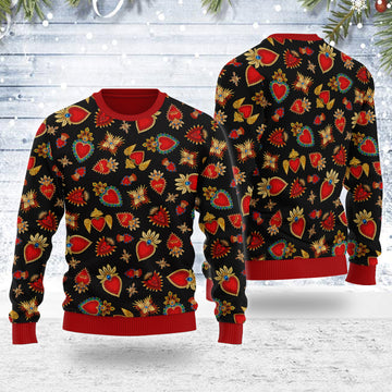 Customspig Ugly Christmas Sweater Scared Heart 3D Apparel