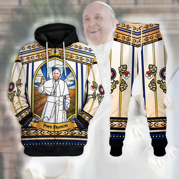 Tracksuit Tops Pullover Sweatshirt Pope Francis Stained Glass 3D Apparel